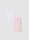 2-pack girls&rsquo; pink and white organic cotton vests_0