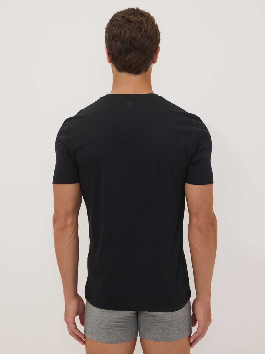 3-pack of blue organic cotton V-neck T-shirts_3