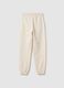 Girls' beige pure cotton trousers, regular fit_4