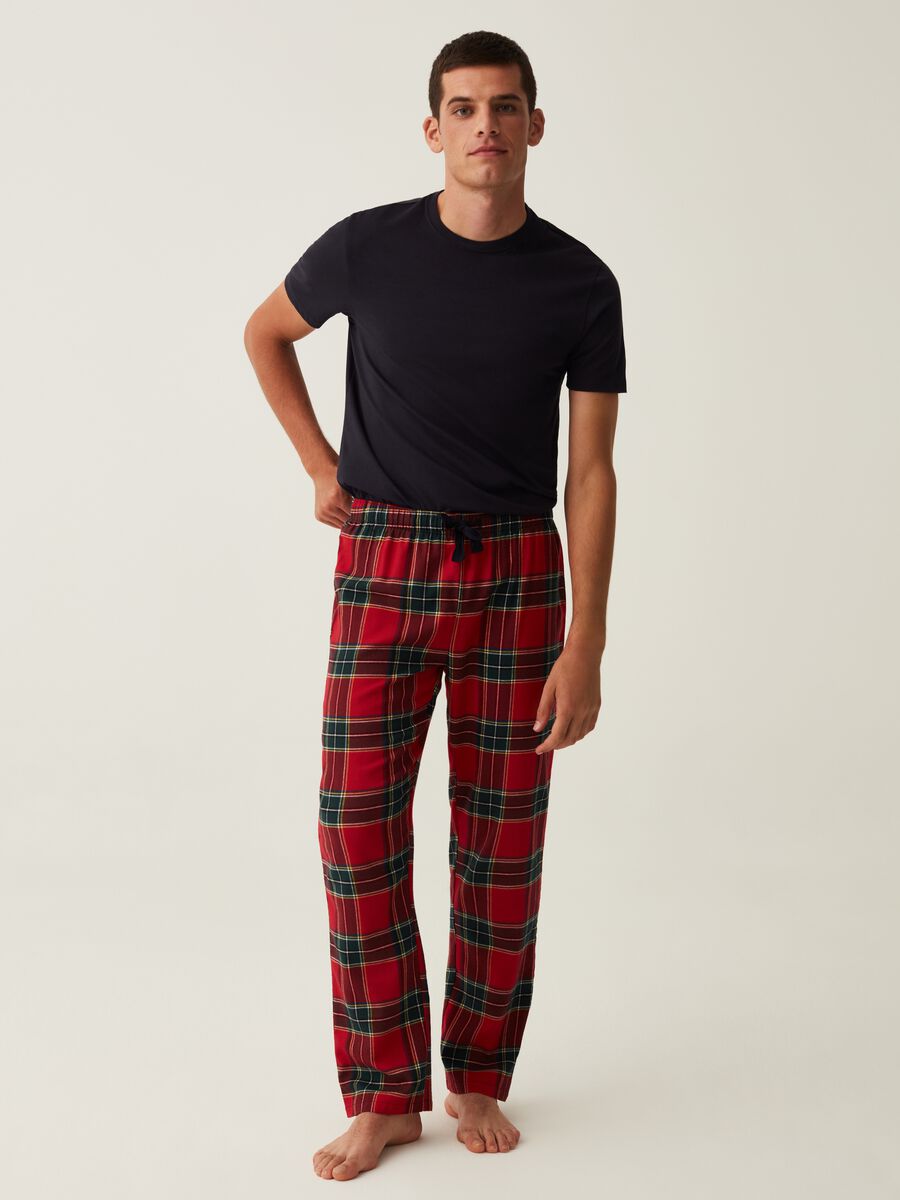 Pantalone pigiama in fantasia tartan_0