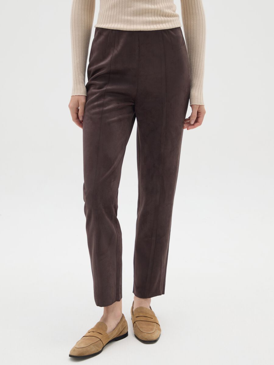 Brown Slim Fit Leggings_1