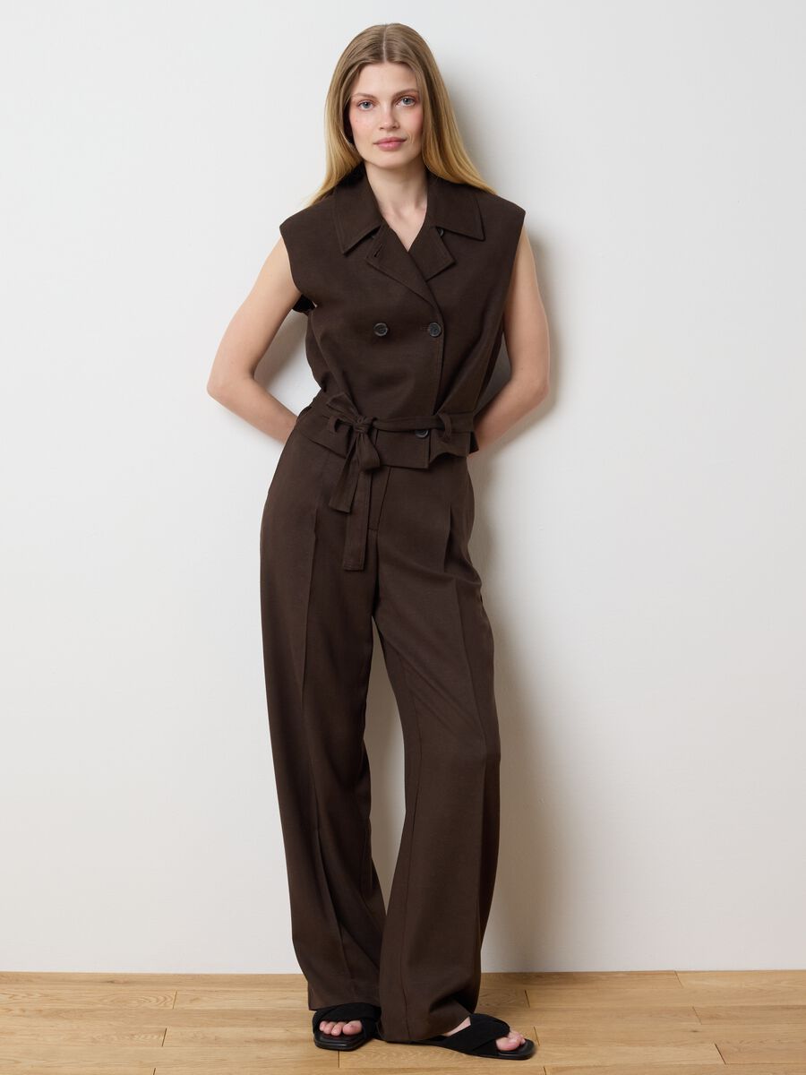Brown wide-leg trousers_0