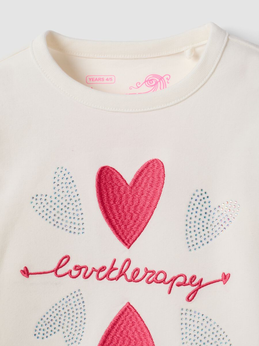 White stretch-cotton regular-fit T-shirt with embroidered hearts_3