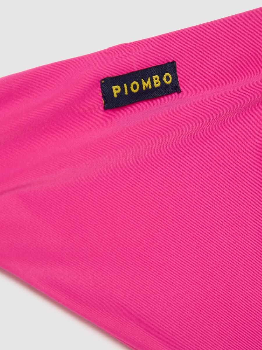 Bikini da bambina in misto elastan rosa con ricami floreali_3