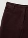 Regular fit brown cotton and velvet trousers_5