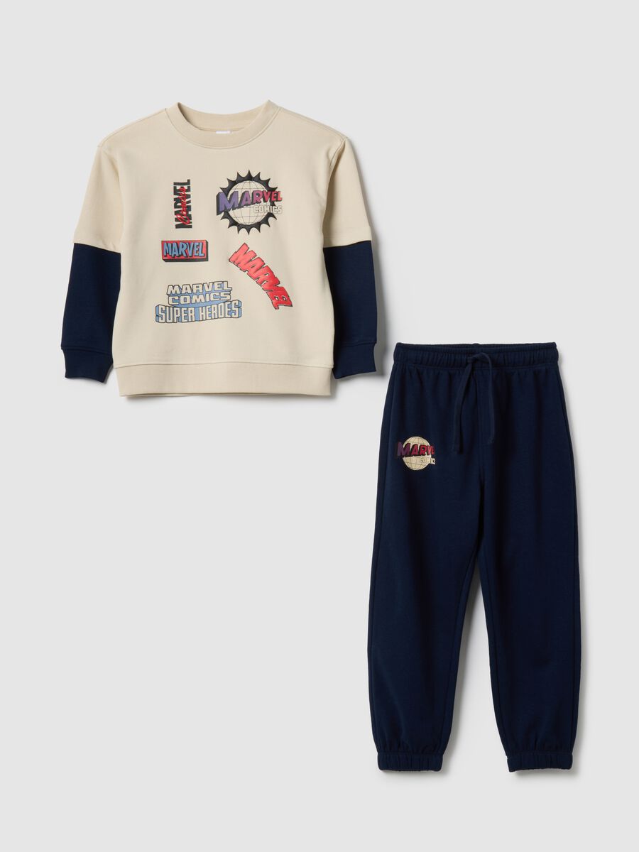 Multicolour sweatshirt and trouser set for children in cotton blend over fit_0