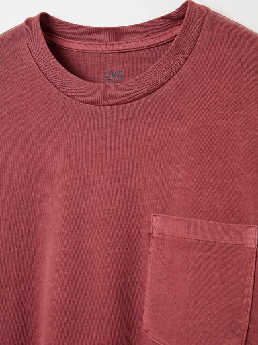 Cotton T-shirt with pocket and long sleeves_5
