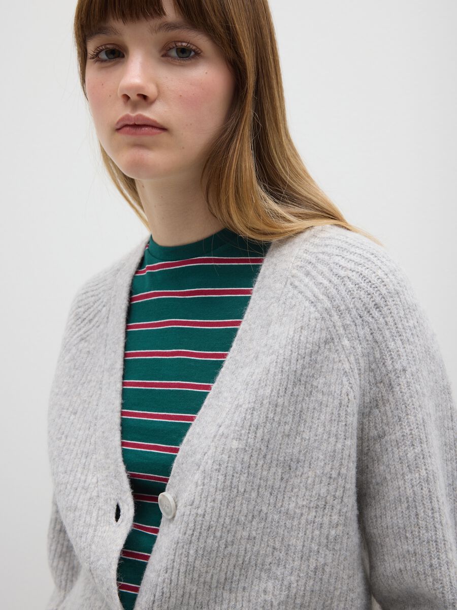 Grey oversized fit cardigan_3