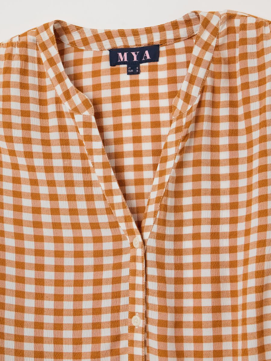Orange and White Checkered Shirt Mya_5