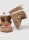 Brown Christmas booties for newborns shaped like reindeer_2