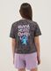 Grey pure cotton oversized fit girl&rsquo;s t-shirt with Stitch_1