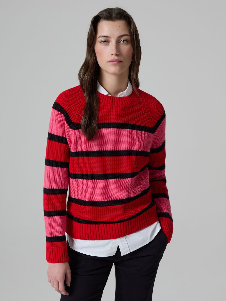 Striped pullover with raglan sleeves_0