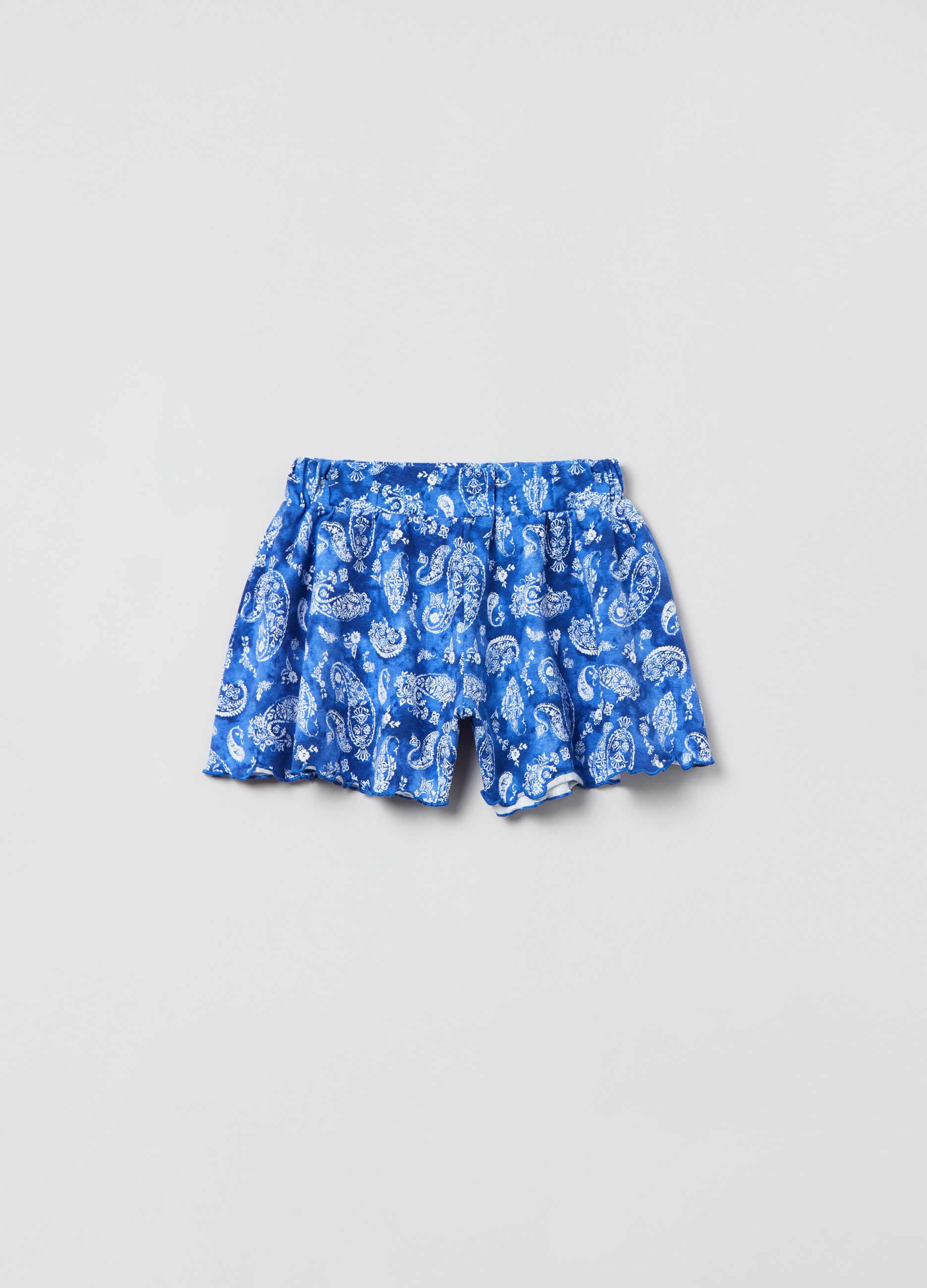 Shorts in jersey Tie Dye con stampa paisley_0