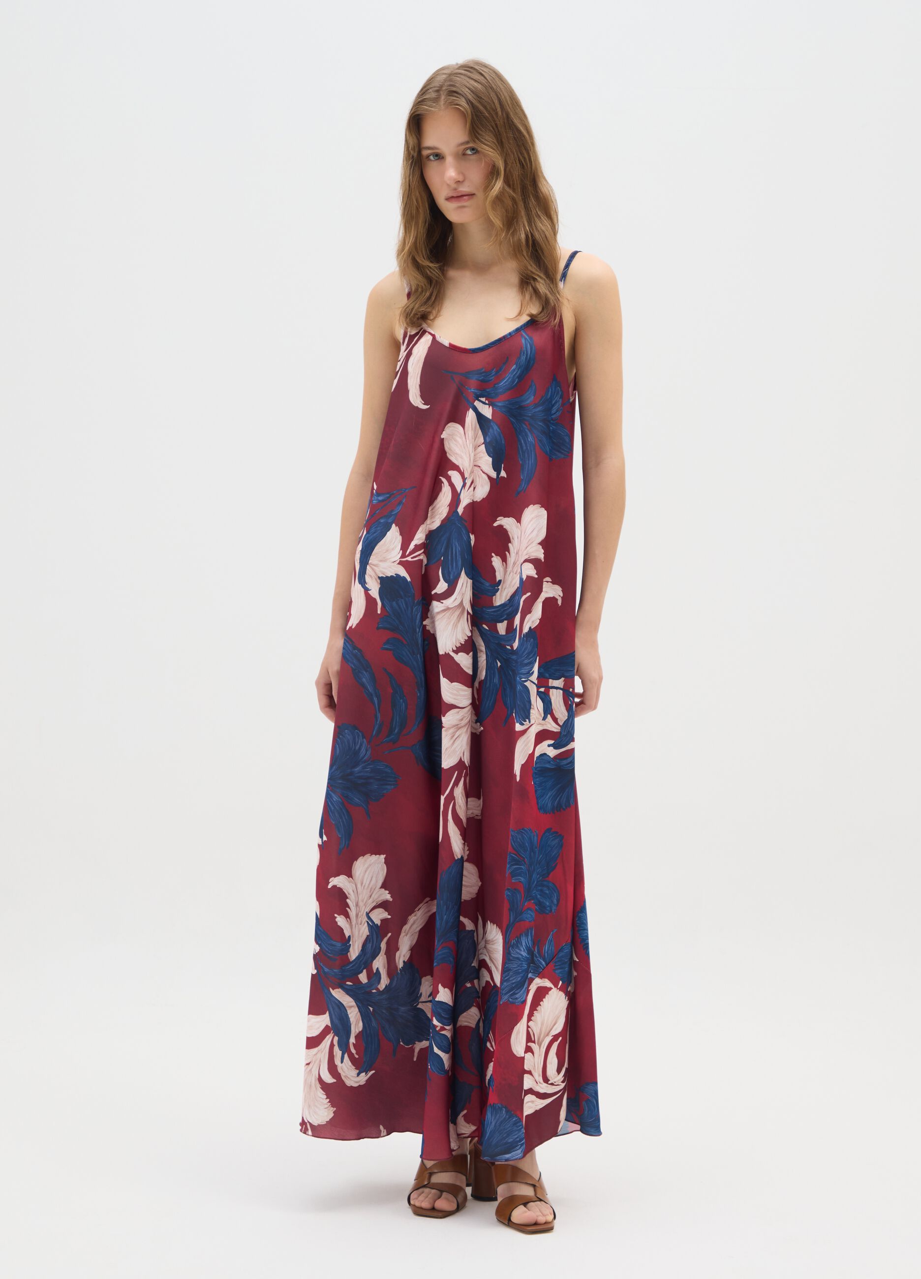 Multicolour regular fit dress with flowers