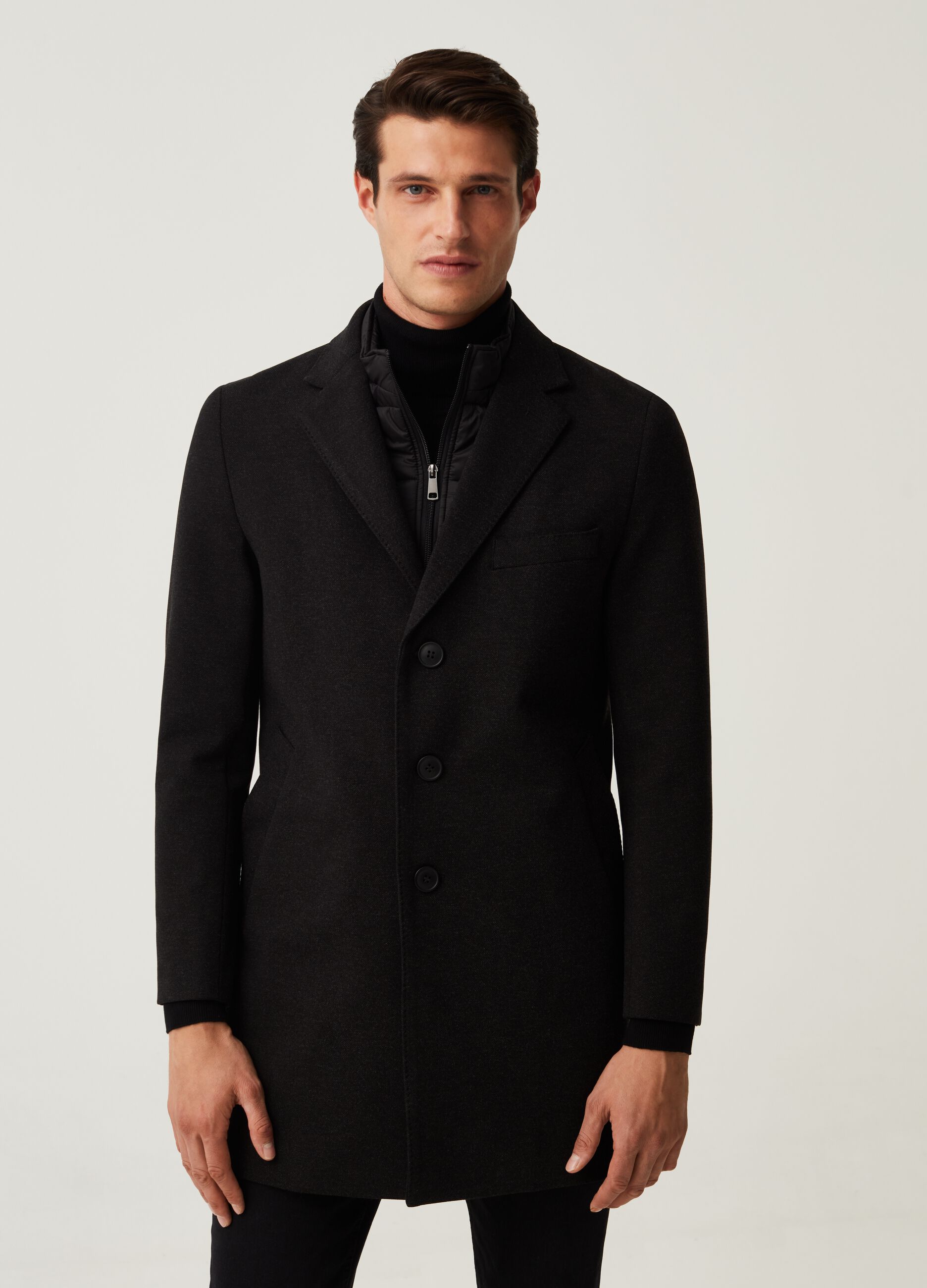 Cappotto tinta unita con gilet rimovibile_1