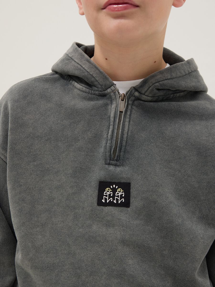 Boy's oversized fit grey cotton TieDye sweatshirt_2