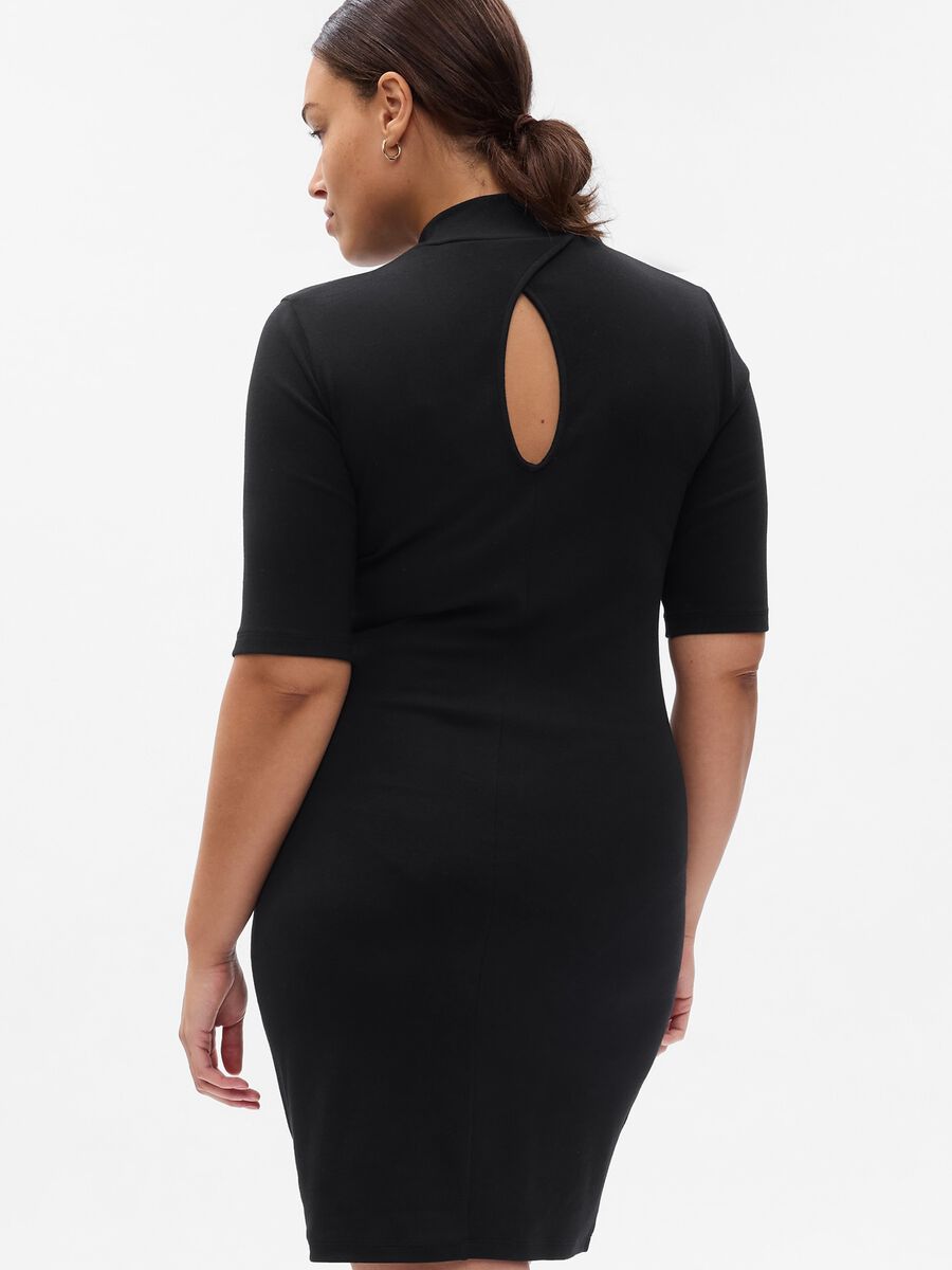 Abito corto mock neck con dettaglio cut out_4