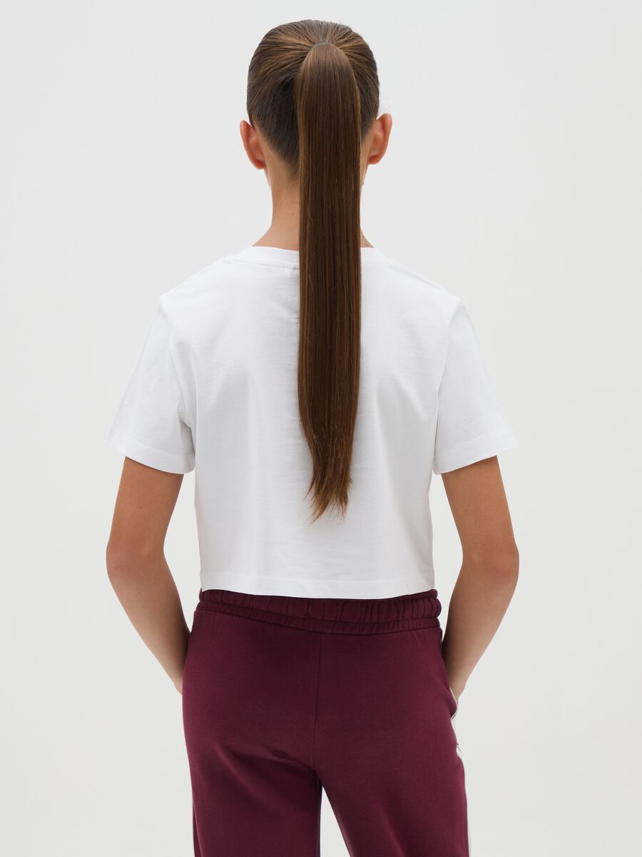Girls' white pure cotton boxy fit T-shirt_1