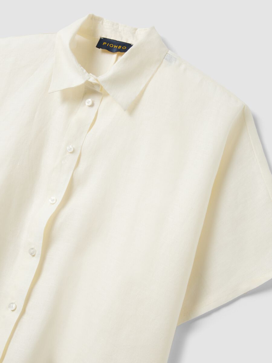 White pure linen regular-fit shirt_5