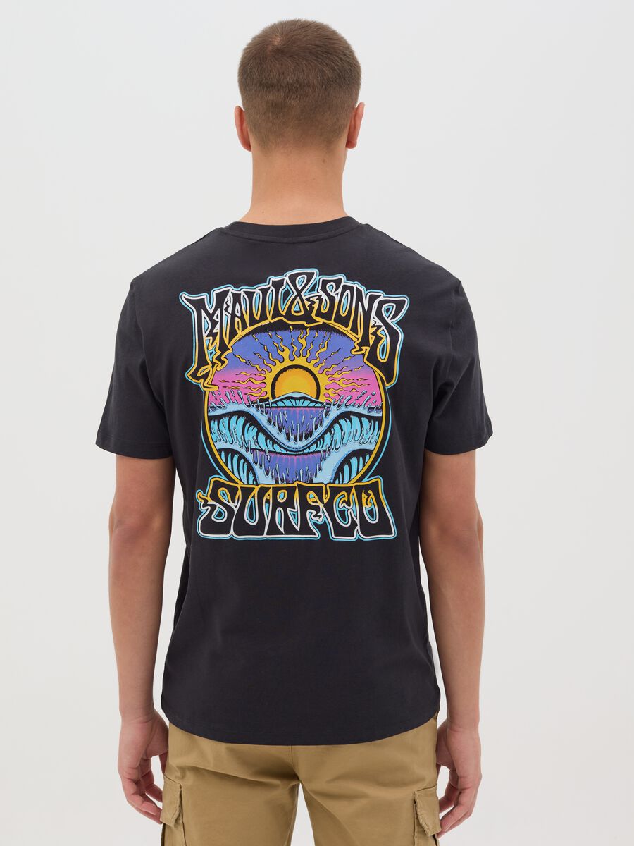 Black T-shirt in pure cotton Maui & Sons licensed_2