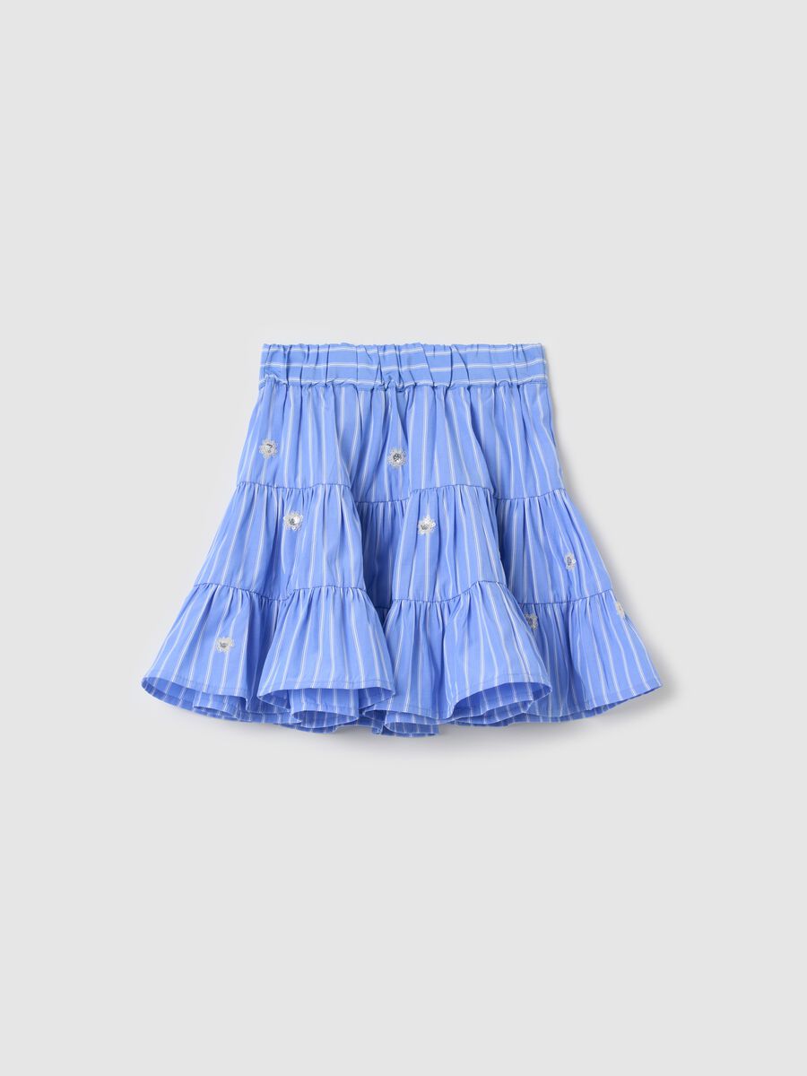 Tiered skirt with stripe pattern and sequins_1