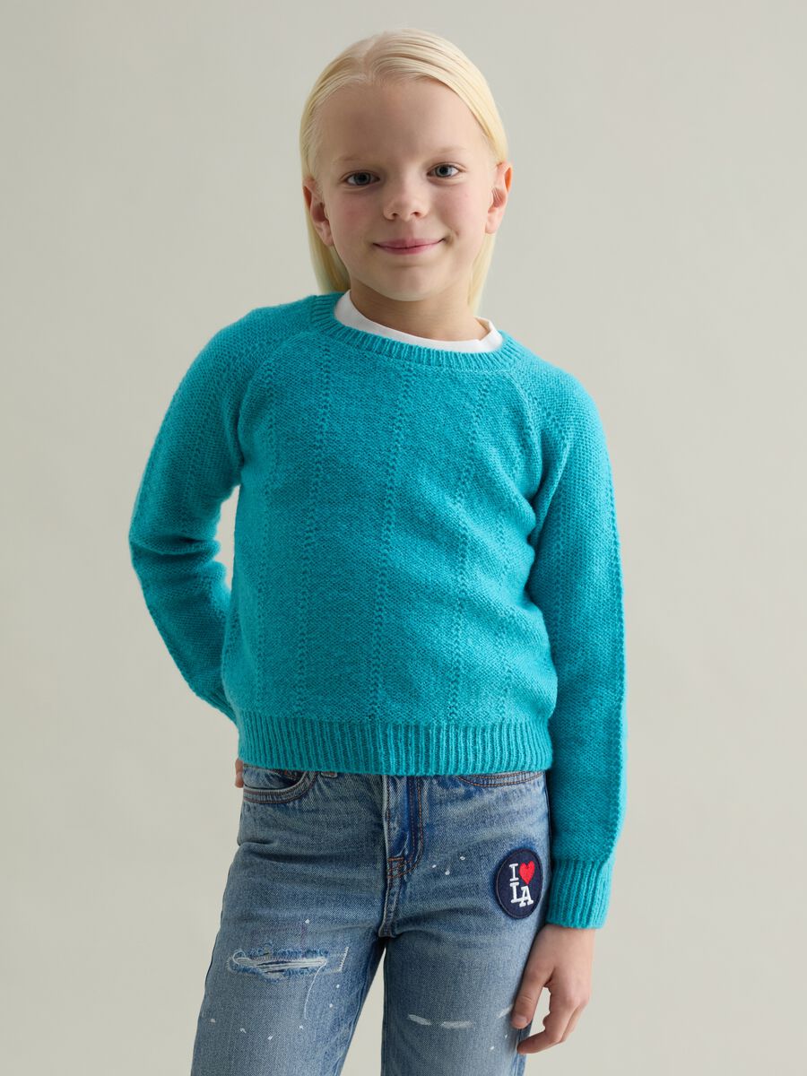 Pullover con trama pointelle_0