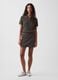 Brown striped pure cotton mini skirt_0