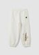 White cotton-blend regular-fit joggers for girls_0