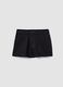 Girls&rsquo; black stretch cotton denim shorts, slim fit_0