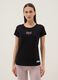 Black pure cotton regular fit T-shirt with logo_0