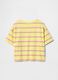 Yellow and pink striped cotton t-shirt for girls_1