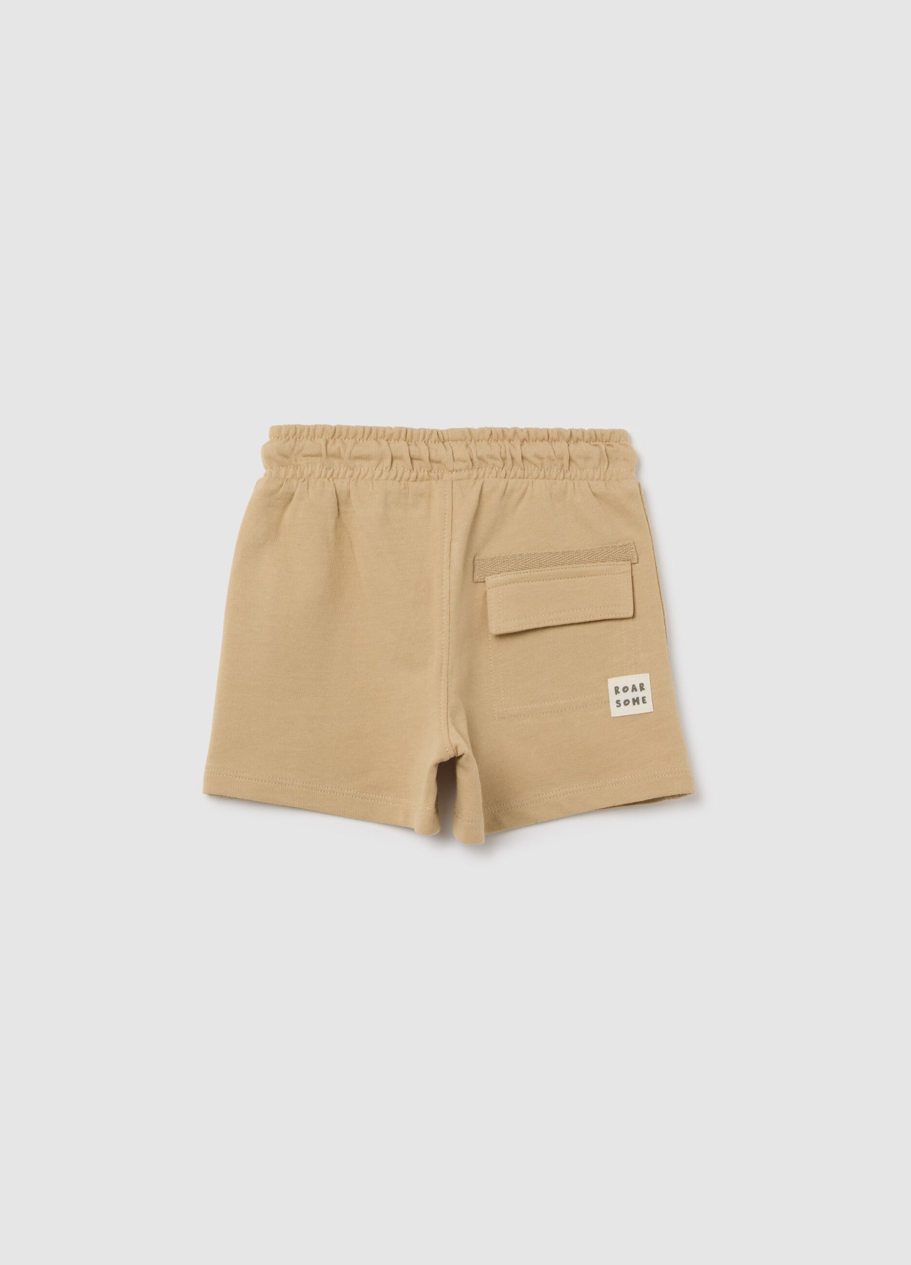 Kid's beige pure cotton shorts regular fit