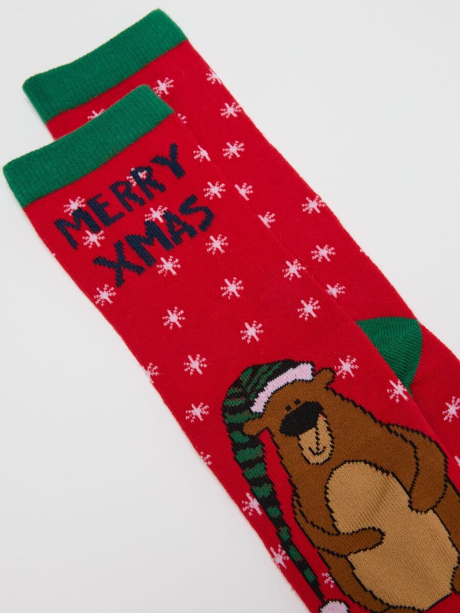 Multicolour Christmas Long Socks Twin Pack for Children in Cotton Blend_2