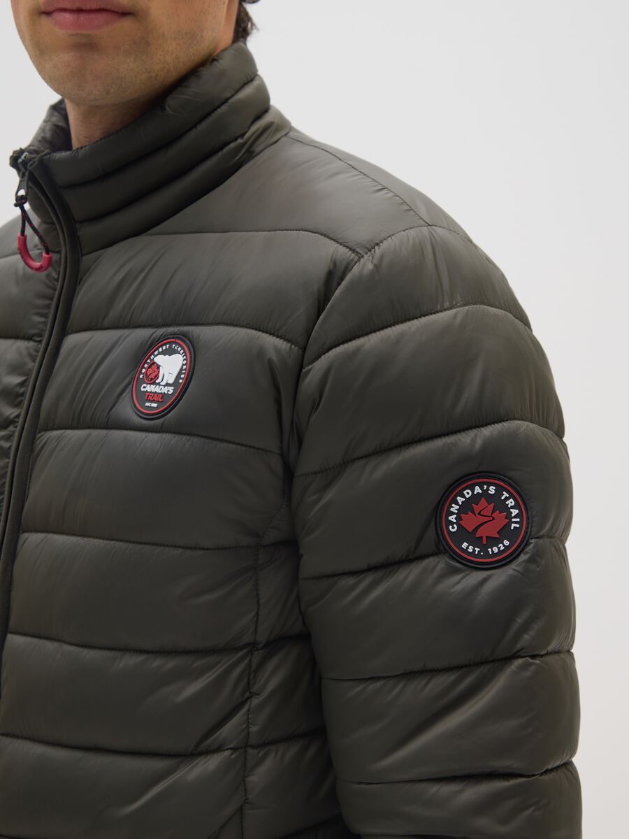 Green Padded Jacket with Zip_3