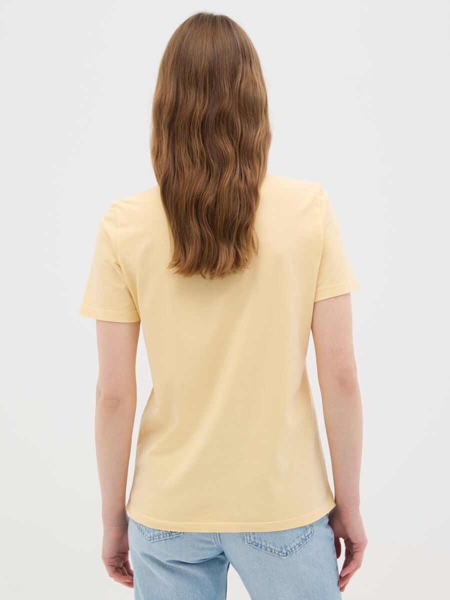 Women’s yellow regular-fit T-shirt in 100% cotton_2