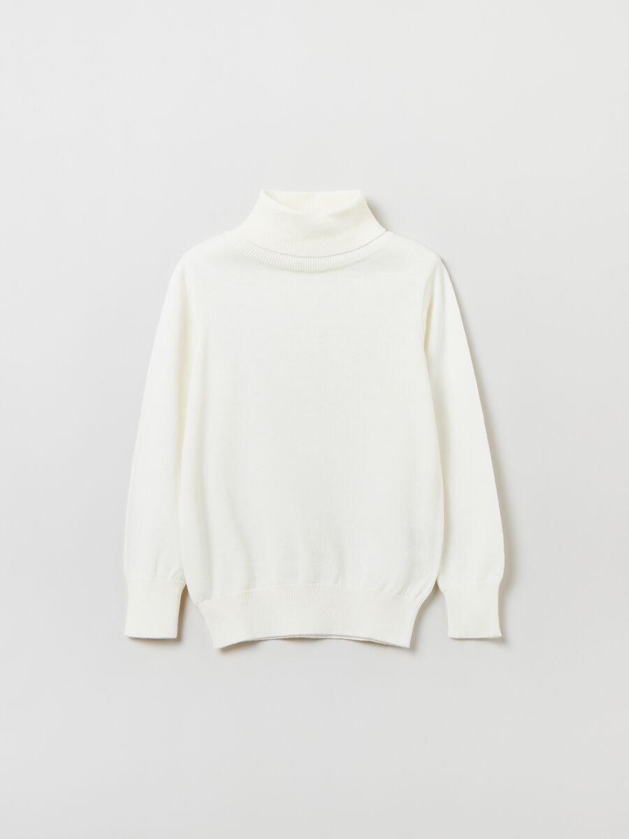 Pullover in cotone a collo alto_0