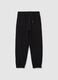 Pantaloni jogger da bambino in puro cotone nero regular fit_0
