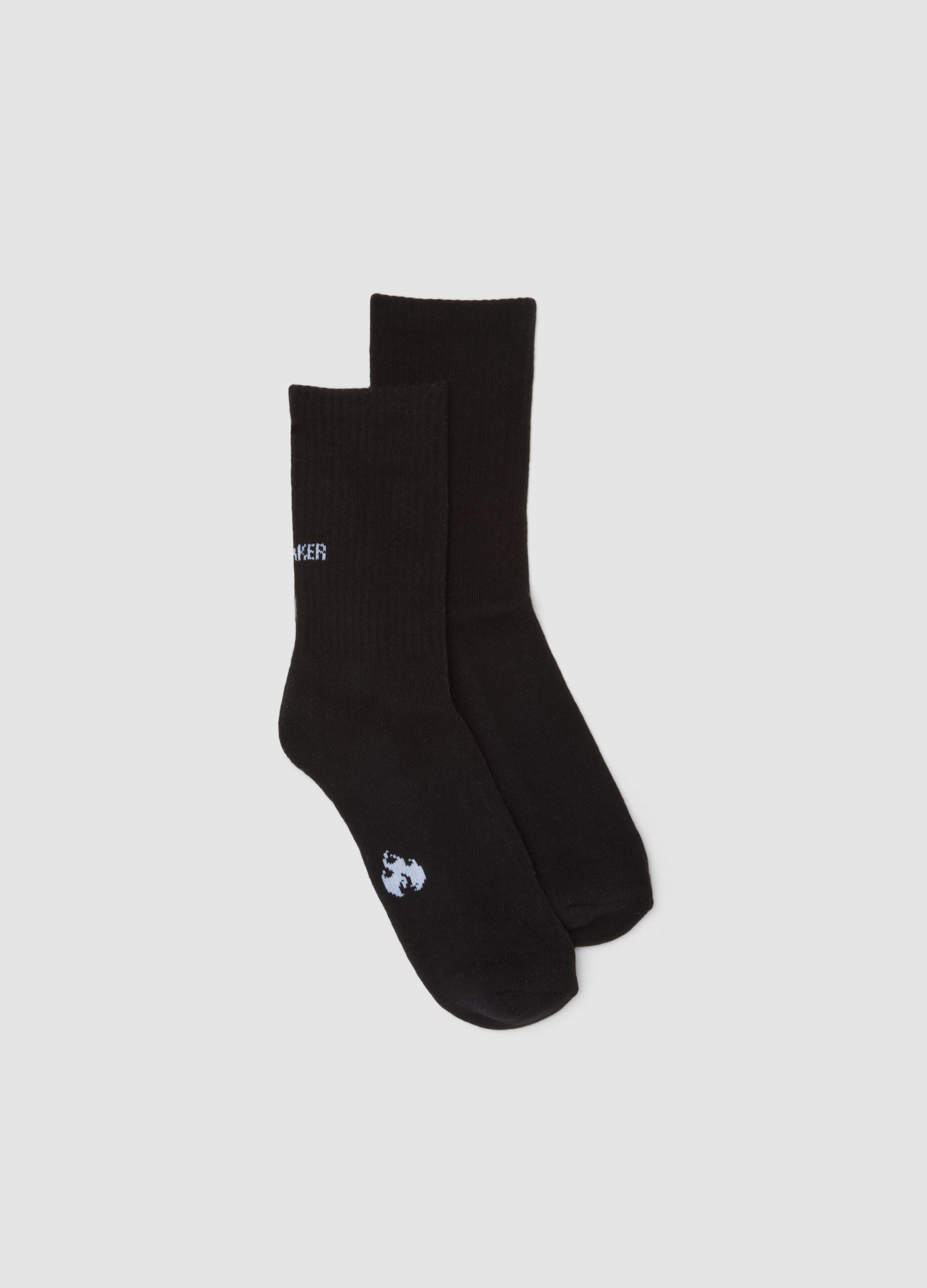 Black sports socks in stretch cotton