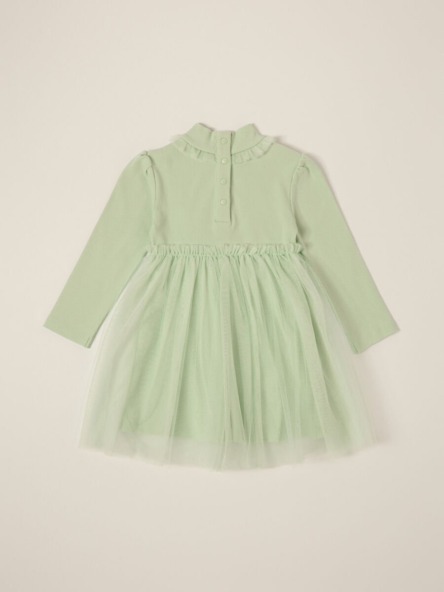 Green Dress with Tulle Skirt_1
