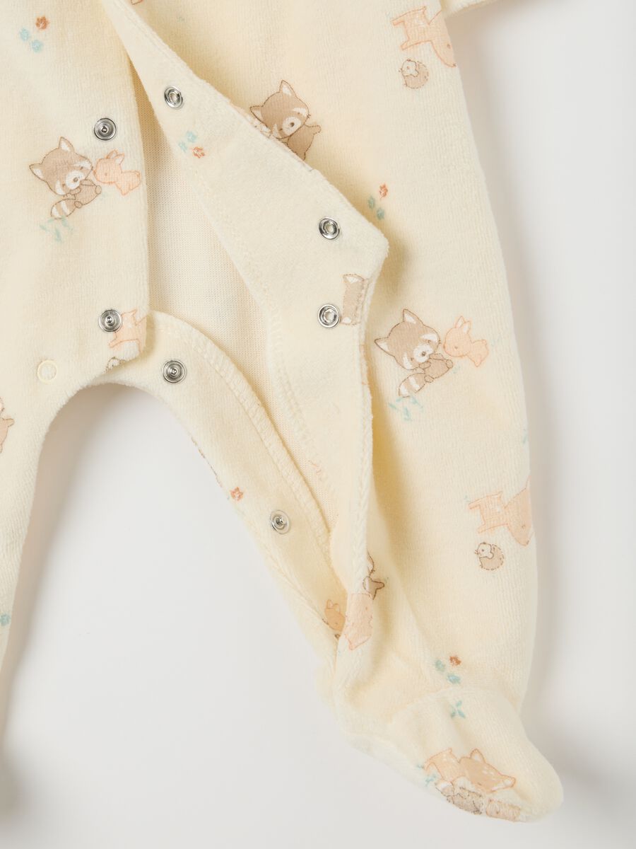 Bipack tutine da neonati in velour multicolor con chiusura snap_3