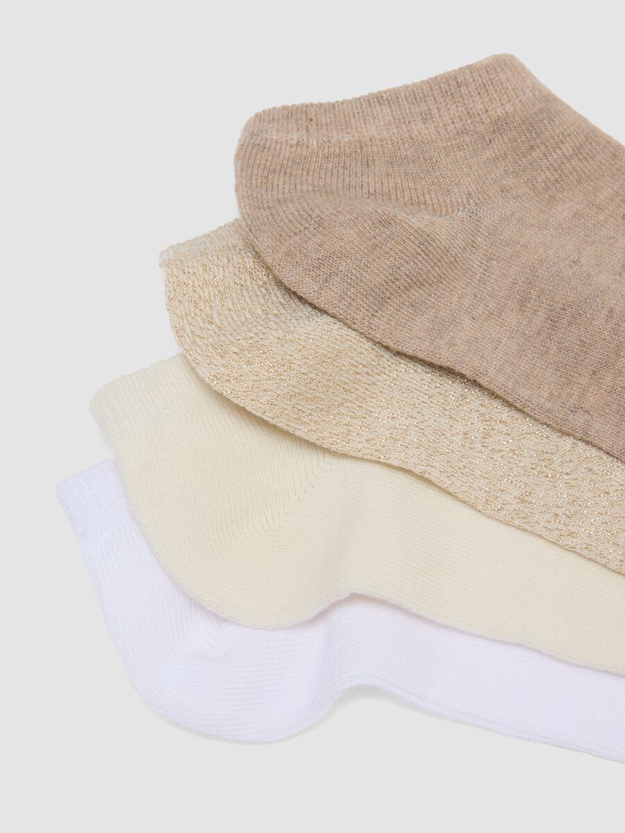 Multipack of seven beige no-show socks in stretch fabric_2