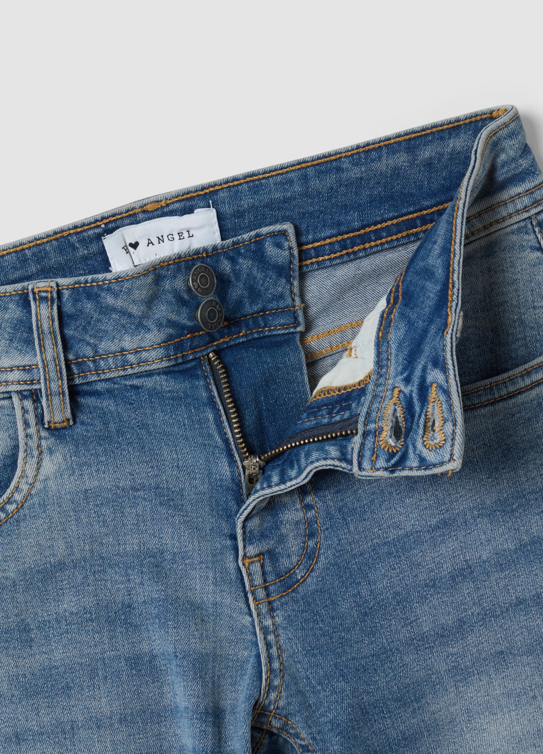 Jeans blu in cotone elasticizzato flare fit