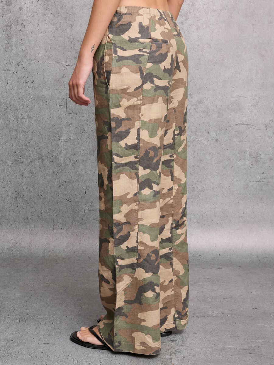 100% Linen Wide-Leg Camo Trousers_2