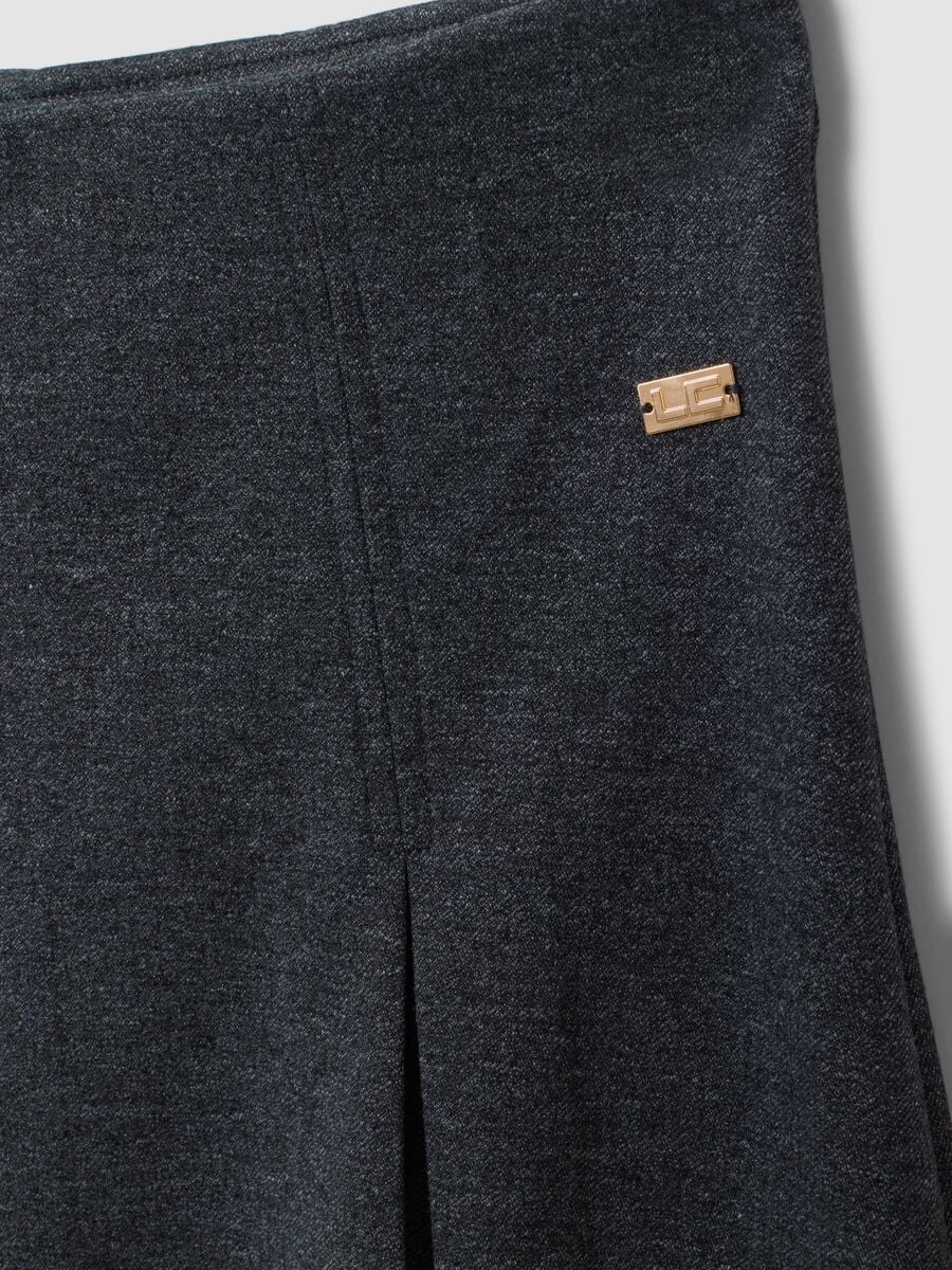 Gonna grigia lunga in viscosa elasticizzata regular fit_5