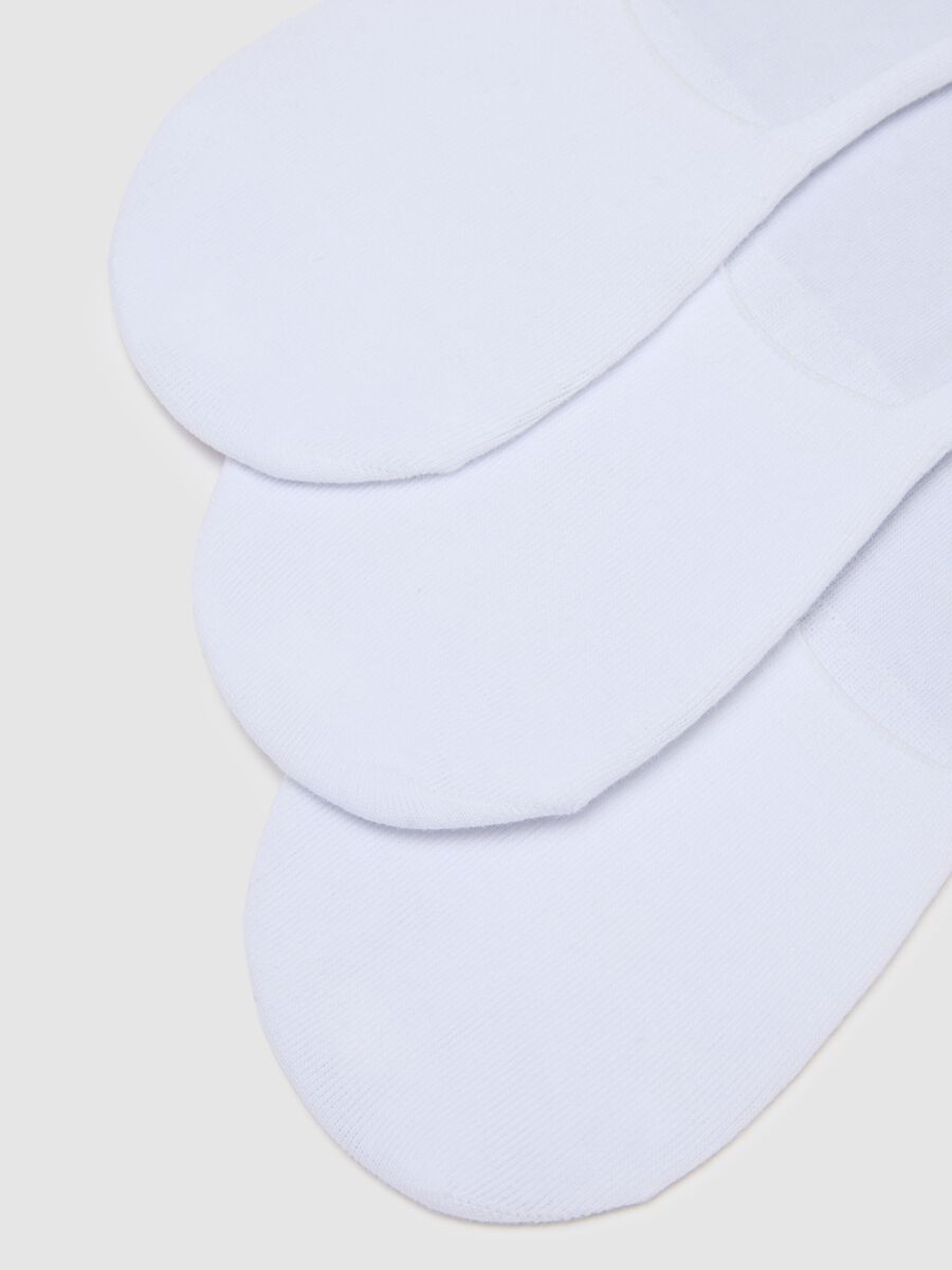White Invisible Cotton Blend Socks Tripack_1