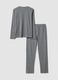 Grey pure organic cotton crew-neck pyjamas_2