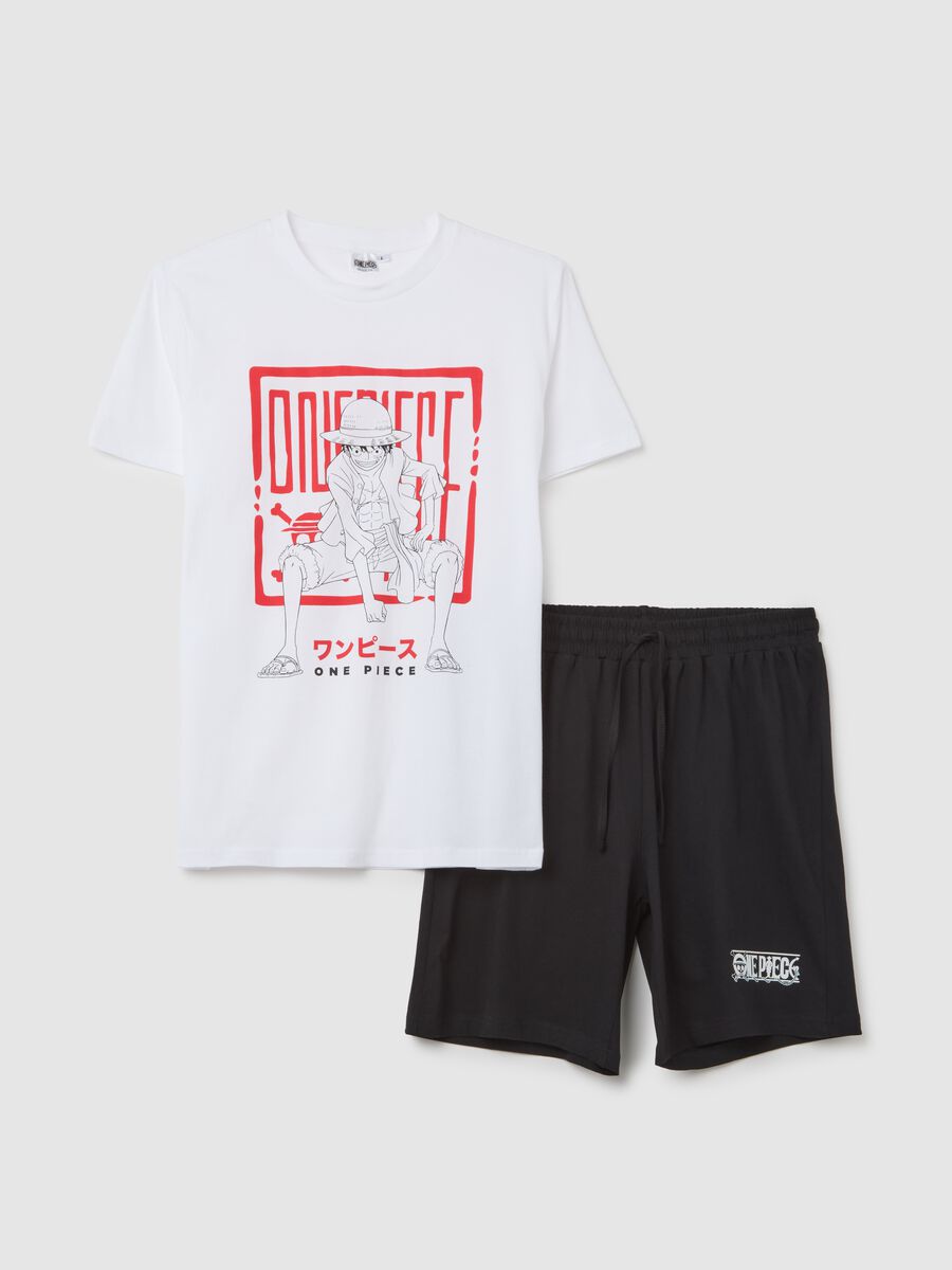 Short-sleeved Pyjama with One Piece Print_0