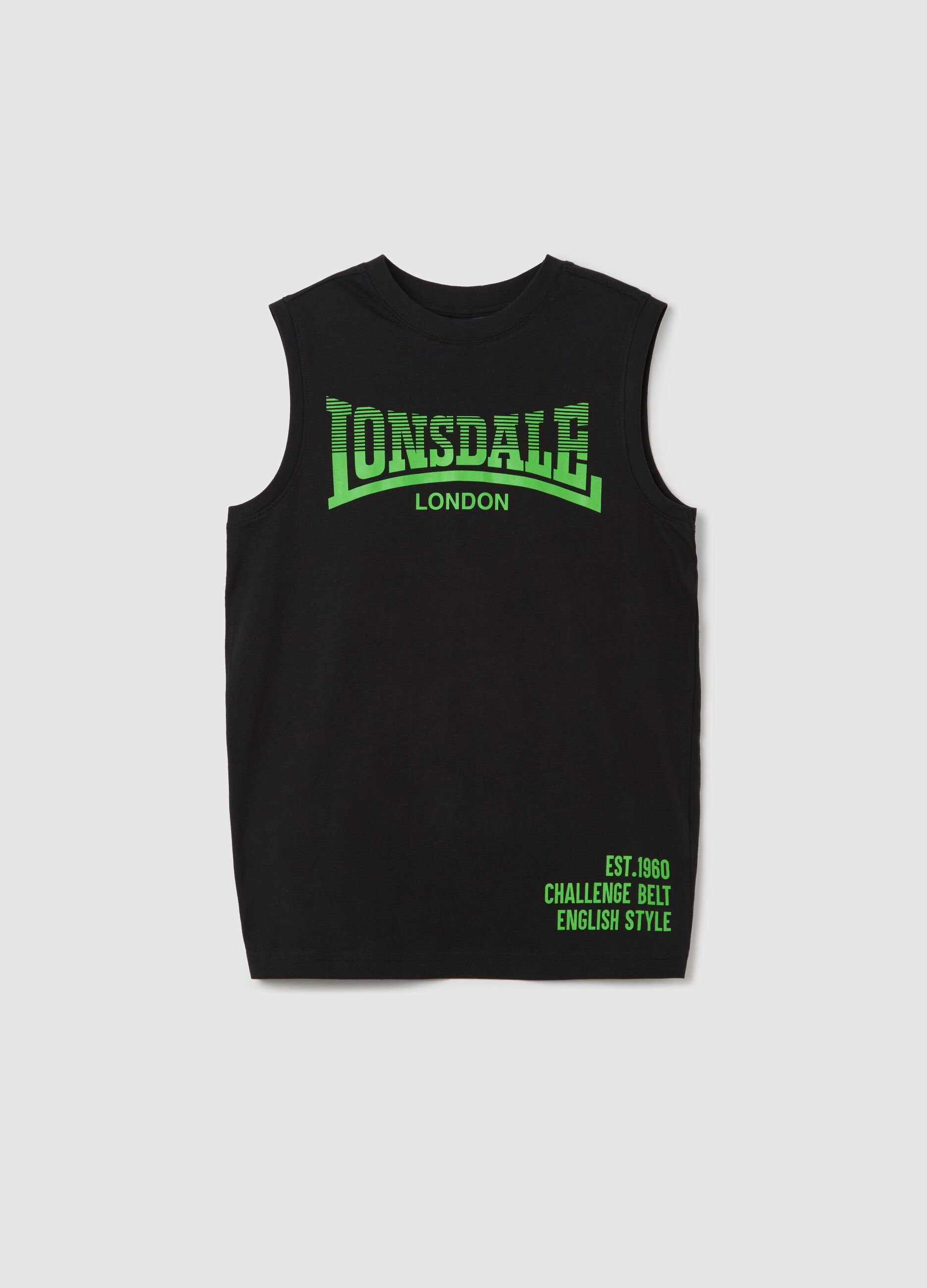Canotta nera Lonsdale in cotone