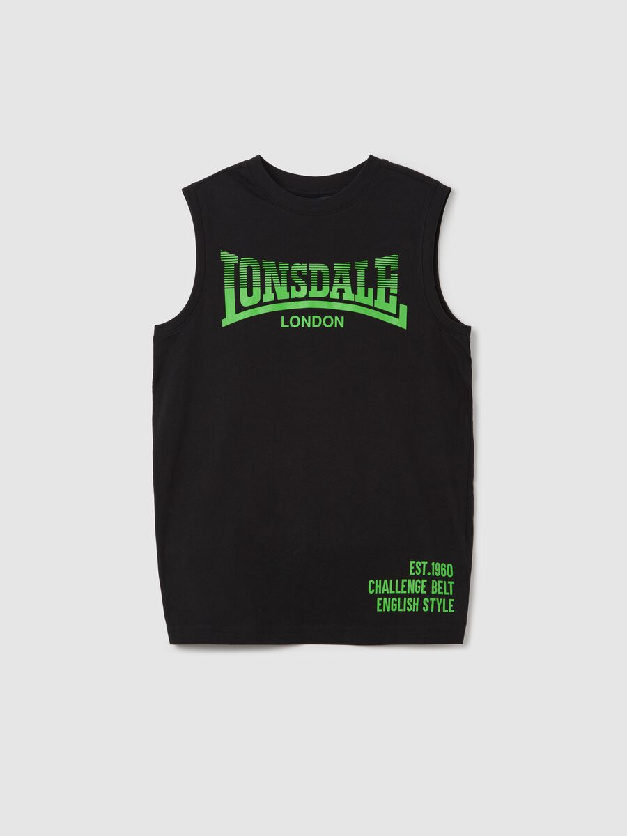 Lonsdale black vest in cotton_0