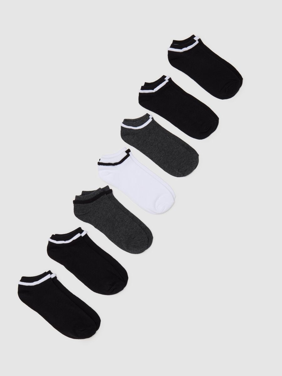 Seven-pair pack sneaker liners with striped design_0